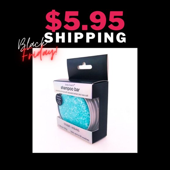 Body & Earth Shampoo Bar Ocean Waves Volumizing Formula Seaweed Extract Sea Salt - Picture 5 of 5
